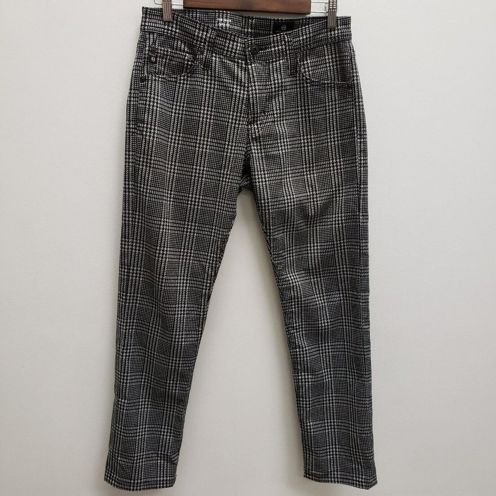 Adriano Goldschmied Mens The Telllis Modern Slim Pants Size 31 Black Houndstooth